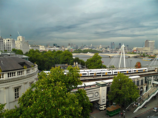 view of the Thames River, London from The Corinthia Hotel