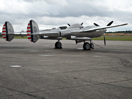 Lockheed P38 Lighting fighter at the Imperial War Museum Duxford