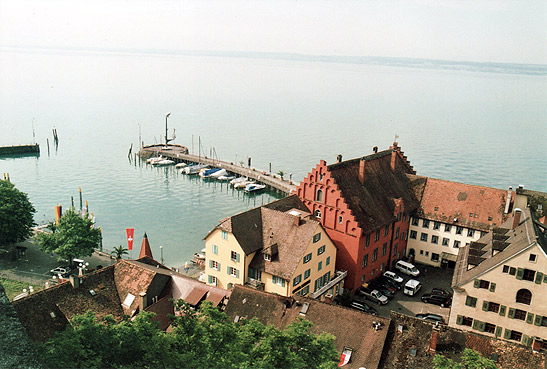 the small harbor of Meersburg on Lake Constance