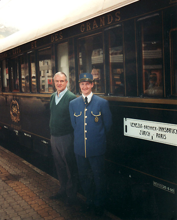 the writer with train steward