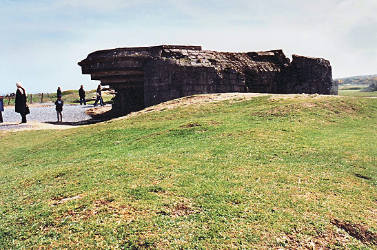 another damaged German pillbox overlooking the beach at Pointe du Hoc