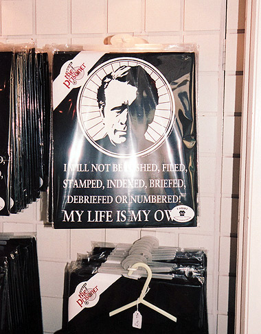 The Prisoner T-shirts for sale at a gift shop, Port Meirion