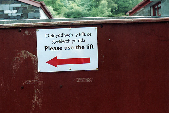 sign at a Welsh Slate mine