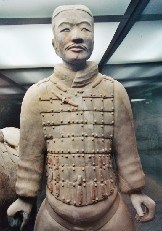 close-up of a Terra Cotta Warrior