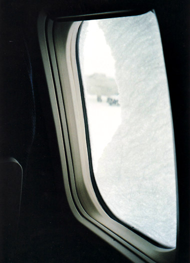 writer's view of Kirkenes airport in northern Norway from his SAS jetliner window