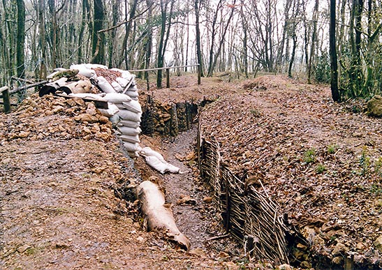 reconstructed World War 1 French trench