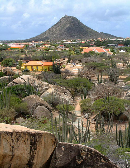Hooiberg town viewed from the Casibari Rocks