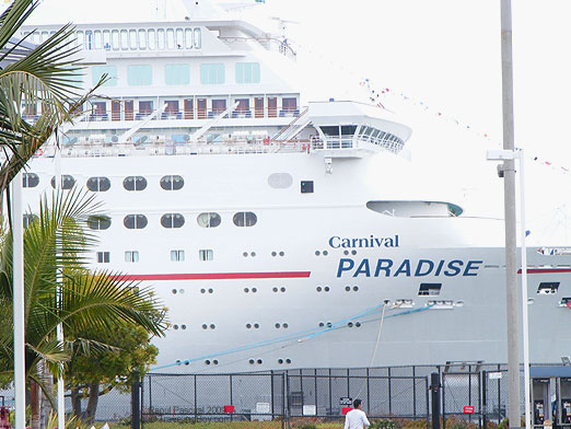 side view of the Carnival Paradise at Long Beach