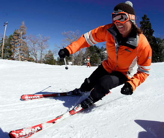 another skiier hitting the slopes at Big Bear