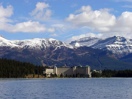the Fairmont Chateau Lake Louise on the shores of Lake Louise, Banff National Park