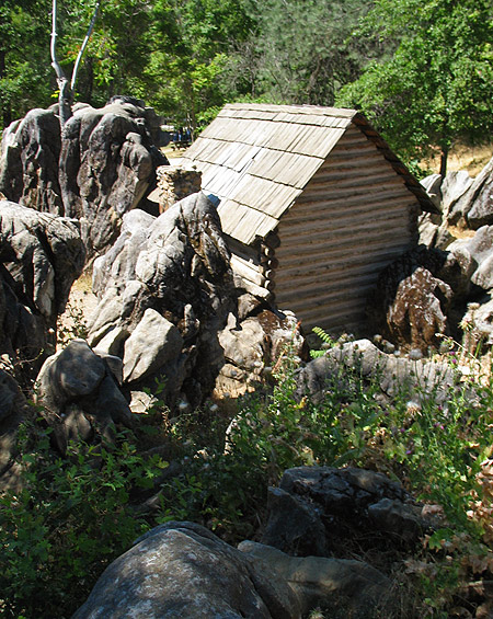 log cabin at old mining camp
