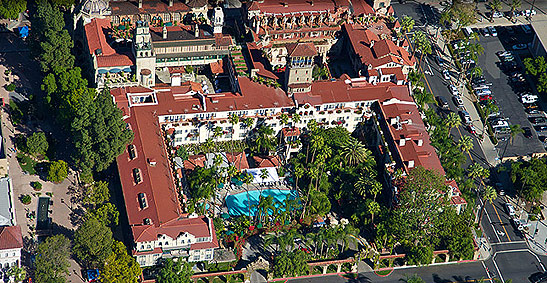 aerial view of The Mission Inn, Riverside, California