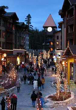 Mammoth Village at night