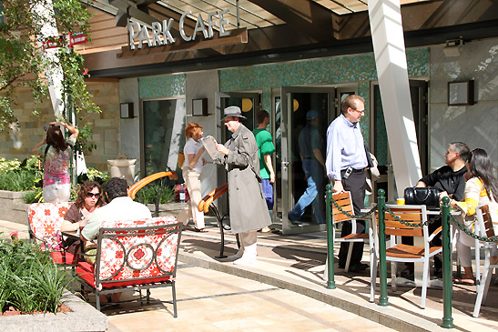 mingling with the crowd at the Park Cafe