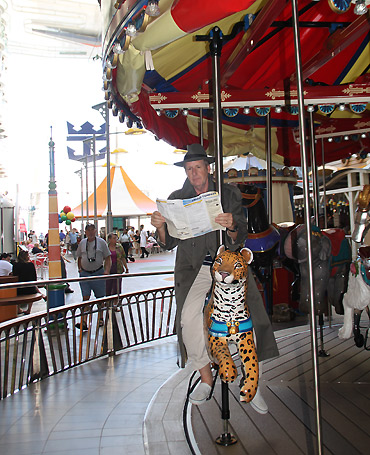 riding the carousel on the Boardwalk