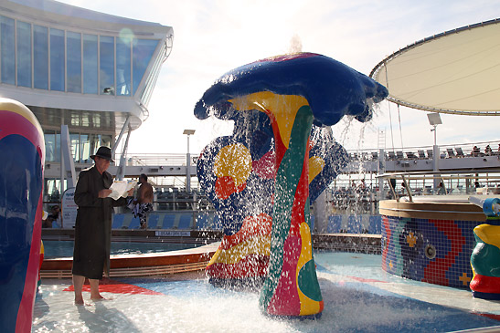 taking a dip at the kiddie pool on Aqua Park