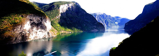 a scene in Aurlandsfjord, Norway