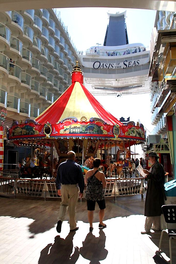 the nostalgic carousel at the open-air Boardwalk