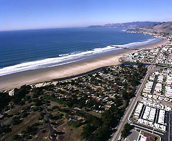 aerial view of beachfront at Pismo Beach