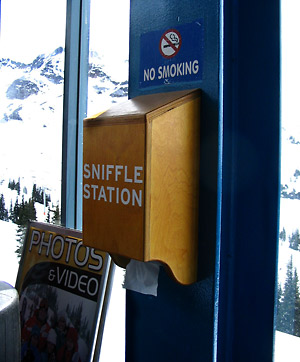 sniffle station at Whistler Blackcomb