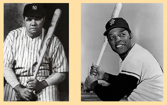 Babe Ruth and Willie Mays