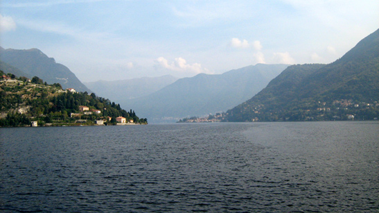 Lake Como with the Swiss Alps in the background