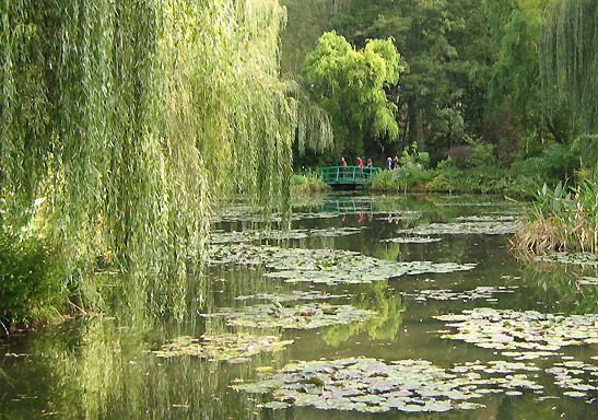 the lily pond and Japanese Bridge at Monet's Garden, Giverny