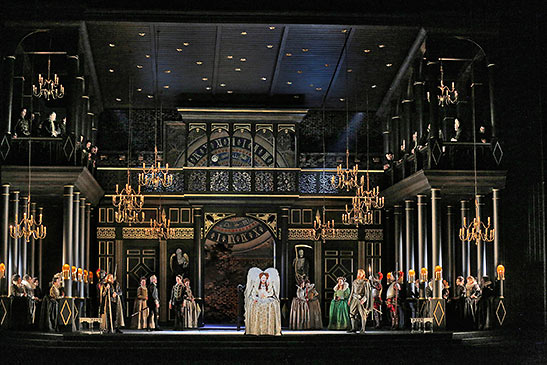 a scene from Donizetti's Roberto Devereux at the Metropolitan Opera