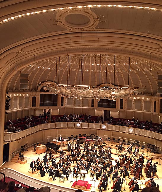 the Chicago Symphony Orchestra at its home, Symphony Center