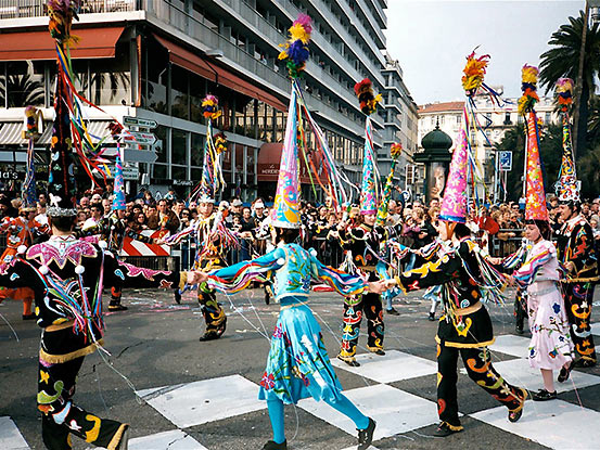 carnival scene in Nice, France