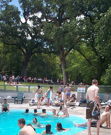 visitors relaxing at another one of Morton Warm Springs Resort's pools