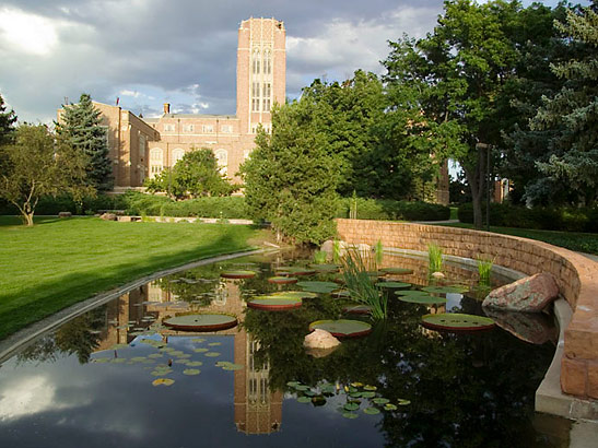 Mary Reed Hall and Harper Humanities Garden, University of Denver