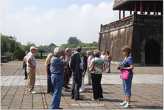 tour group in Hue, Vietnam