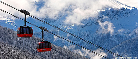 cable cars at ski resort