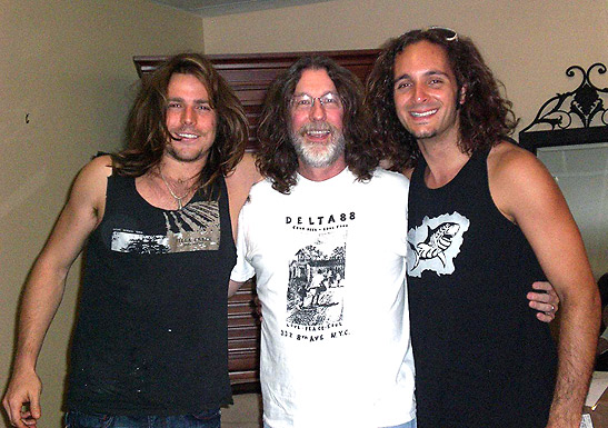 the writer with POTR members Lukas Nelson and Tony LoGerfo