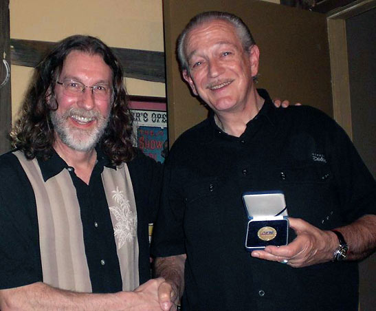 the author with Charlie Musselwhite and his AFN coin