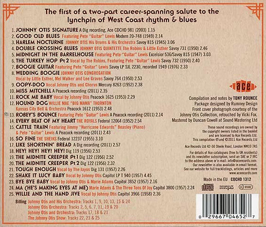 back cover for Johnny Otis' Midnight at the Barrelhouse Vol. 1