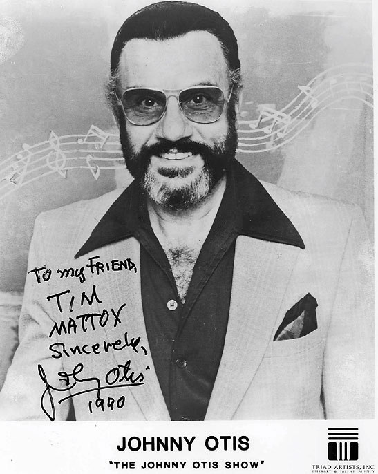 the writer's autographed copy of 'The Johnny Otis Show