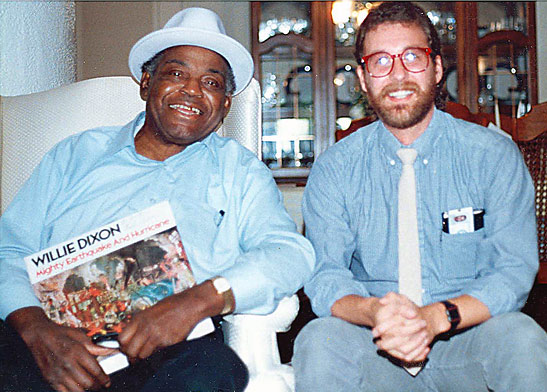the writer with Willie Dixon at the latter's Glenadale, CA home, 1987