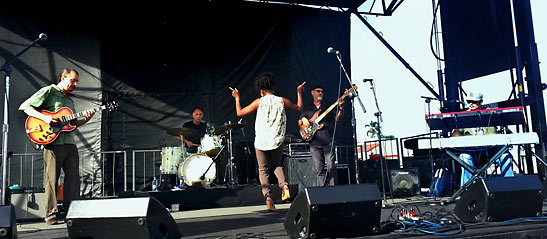 Missy Andersen and the band performing at the 2014 Adams Avenue Street Fair