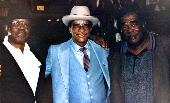 Pinetop Perkins with Hubert Sumlin and Big Daddy Kinsey at North Hollywood, CA in the late 1980's