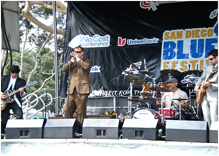 the Red Lotus Review performing at the San Diego Blues Festival