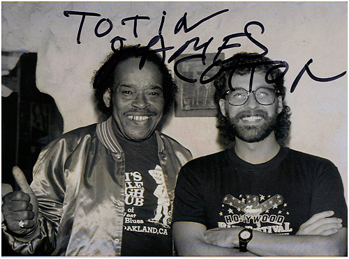 1987 photo of the writer with Delta blues harp player James Cotton