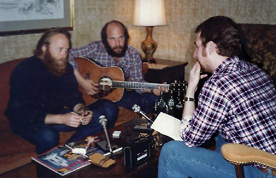 the writer interviewing Stephen Stills in 1981
