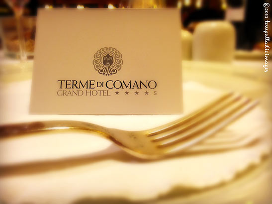 table scene at the Grand Hotel Terme restaurant