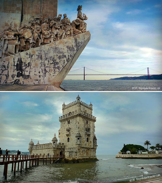Belem's iconic structures: the Monument to the Discoveries and the Belem Tower