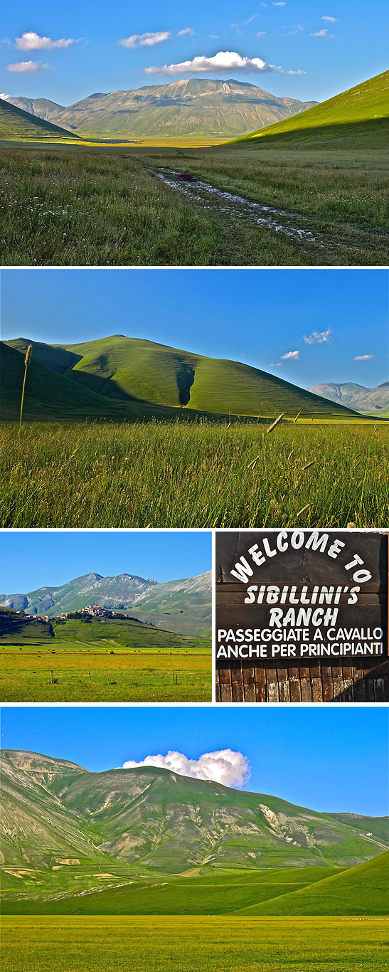 views of the mountains near Castelluccio including that of Monte Vettore and Sibillini Ranch