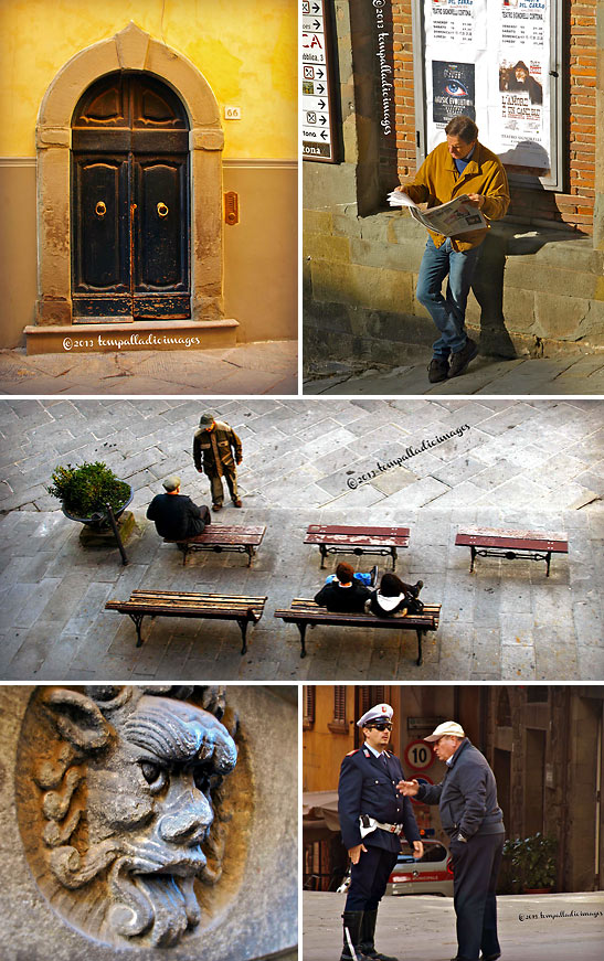 scenes from Cortona's historical center