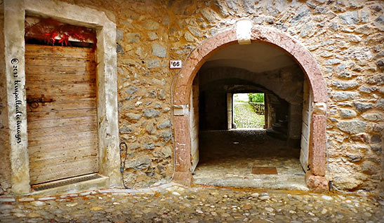 house carved from bedrock, Rango, Trentino, Italy