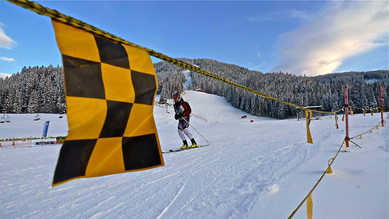 skiier at Vvillabasa, Trentino-Alto Adige, Northern Italy